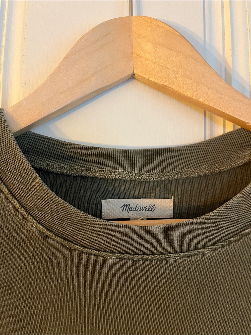 Madewell oversized Olive Green Pocket T-Shirt size L - Picture 3 of 5